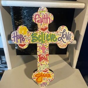 Hobby Lobby Dana Designs Faith Hope Love Believe Cross Wall‎ Decor